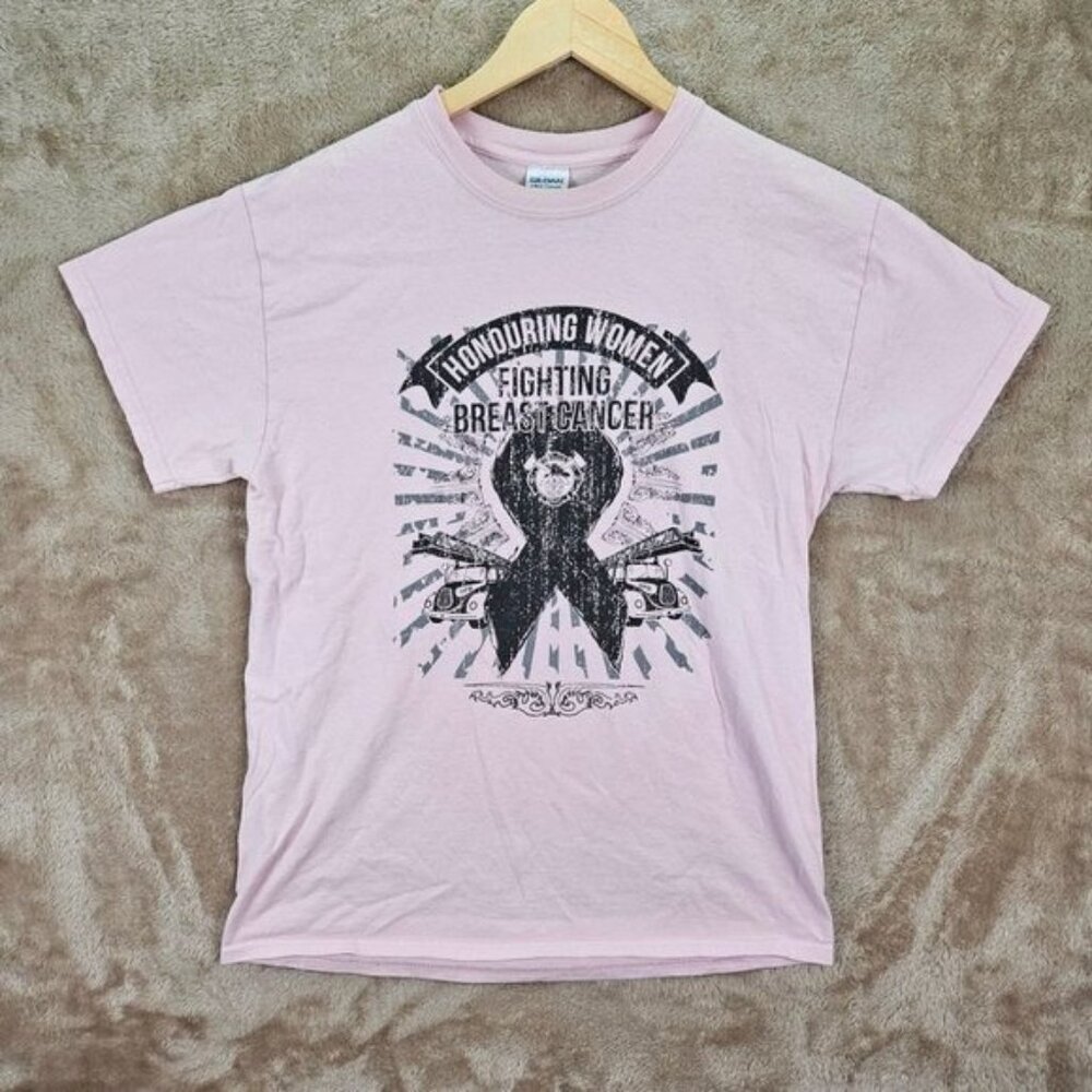 Fighting Breast Cancer Awareness Pink T-Shirt Women's Size M Short Sleeve